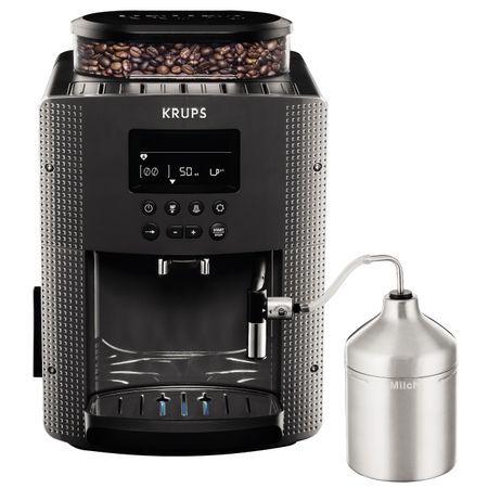 Еспресо машина Krups Espresseria Automatic EA816B, Автоматична, Устройство за пяна, LCD екран, 15 Бара, 1.7л, Сива