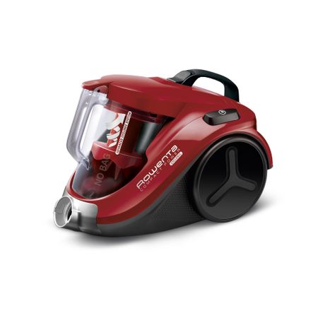 Прахосмукачка без торба Rowenta Compact Power Cyclonic RO3718EA, 750W, 2 нива на филтриране, Вградена четка Easy Brush, Метална телескопична тръба, Червена