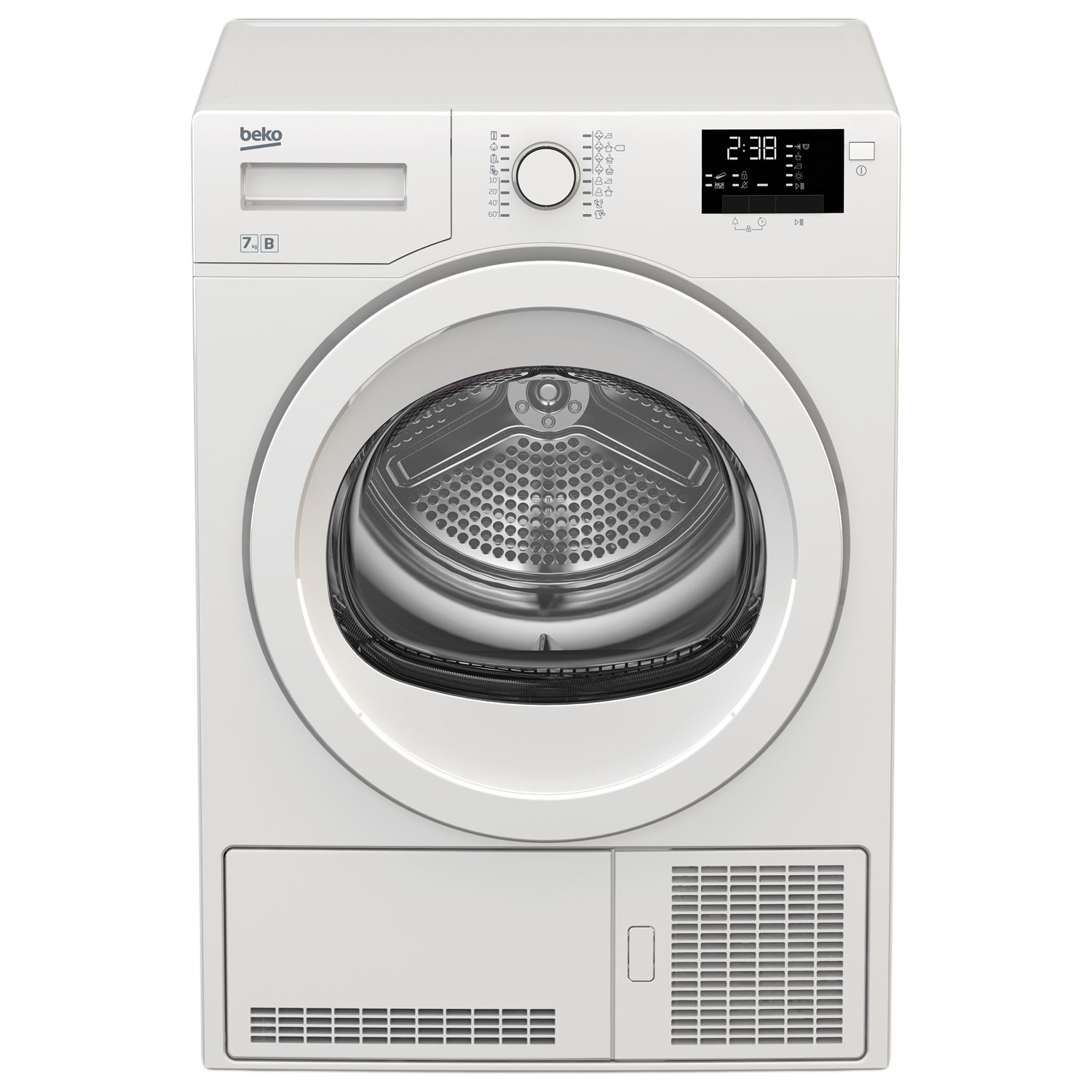 Сушилня Beko DU7133GA0, Кондезационна, 7 кг, Клас B, 16 програми, OptiSense, Baby Protect, Бяла