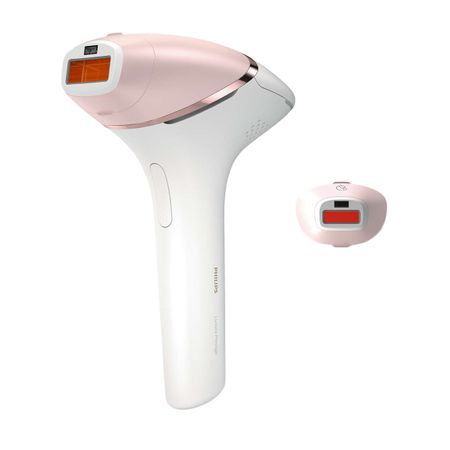 Епилатор IPL Philips Lumea BRI950/00, Сензор Smartskin, Жична или безжична работа, 250.000 импулса, 2 аксесоара за лице и тяло, Розов/Бял