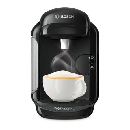 Еспресо машина Bosch Tassimo Vivy II TAS1402, 1300w, 3.3 бара, 0.7 л, Самопочистване + Премахване на котлен камък, Капсули, Черна