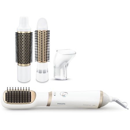 Електрическа четка за коса Philips Essential Care Airstyler HP8663/00, 800 W, Йонизация, ThermoProtect, 4 Аксесоара, Бяла