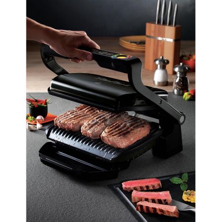 Електрическа скара TEFAL OptiGrill+ Snacking & Baking, 2000W, 6 програми за автоматично приготвяне, Автоматичен сензор за готвене, Свалящи се плочи, Черна