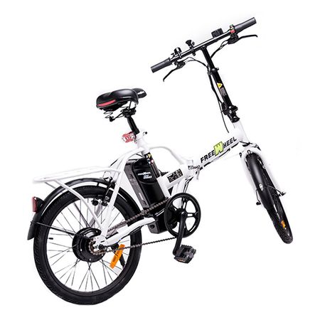 Електрически велосипед Freewheel Ebike Urban, Скорост 25 км/ч, Автономия 20-25 км, Мотор 250W, Колела 20", Сгъваем, Бял