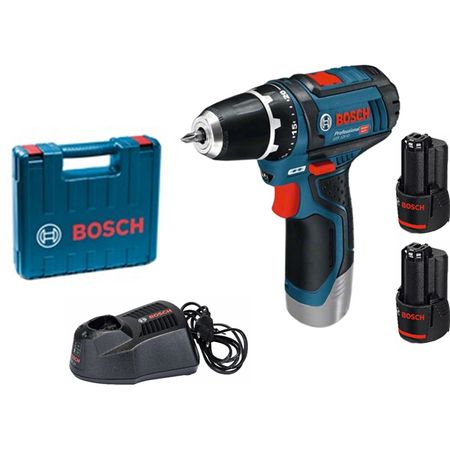 Акумулаторна бормашина Bosch Professional GSR 12V-15, 2 Ah, 30 Nm, 2 акумулатора