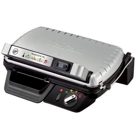 Електрическа скара Tefal Supergrill XL GC461B34, 2400 W, LED индикатор, Дигитален таймер, Сив