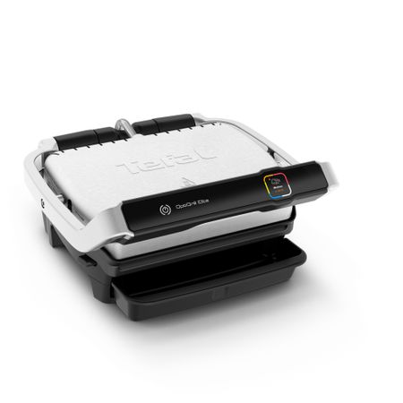 Електрическа скара Tefal OptiGrill Elite GC750D30, 12 програми, 30x20 см, Регулируем термостат, Черен/Инокс