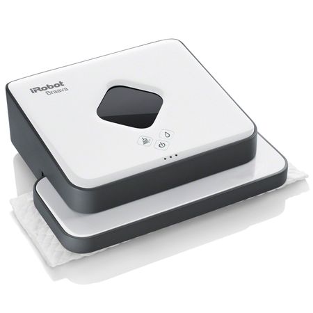 Робот прахосмукачка iRobot Braava 390 Turbo, Микрофибърна кърпа, Режим подочистачка, Pro-Clean, Навигационна система NorthStar, Бяла