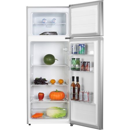 Хладилник с 2 врати Heinner HF-M207SA+, 204 л, Клас A+, LED осветление, Механично управление, H 144 см, Сребрист
