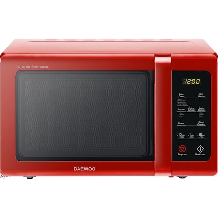 Микровълнова фурна Daewoo KOR-91RBR, 25 л, 900 W, Цифрова, Електронен дисплей, Таймер, Zero&On, SteamCleaning, Червена