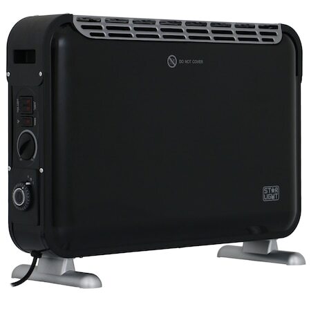 Електрически конвектор Star-Light CTJ2000BL, Подов, 2000W, 3 степени на мощност, Регулируем термостат, Вентилатор Turbo,Таймер, Черен Електрически конвектор Star-Light CTJ2000BL, Подов, 2000W, 3 степени на мощност, Регулируем термостат, Вентилатор Turbo,Таймер, Черен
