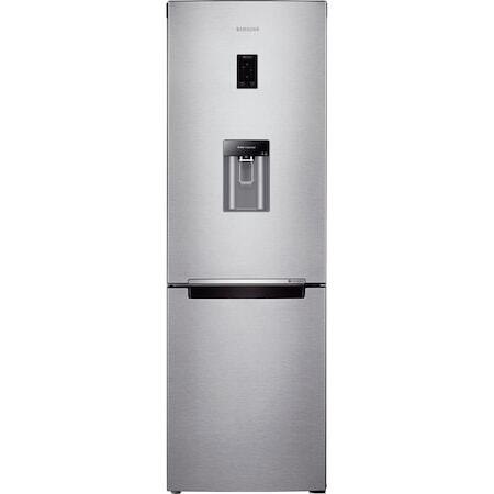 Хладилник с фризер Samsung RB33J3830SA/EF, 321 л, Клас F, No Frost, Компресор Digital Inverter, Диспенсър за вода, Дисплей, H 185 см, Сребрист