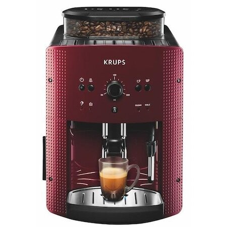 Кафеавтомат Krups Espresseria Automatic EA810770, 15 bar, 1400W, Резервоар за кафени зърна 260 гр, 1.7 л, Червен