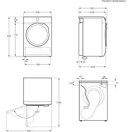 Сушилня AEG T8DBC49S, 9 кг, Инверторен мотор, Термопомпа, 10 програми, Touch LCD, Вътрешно осветление, Клас A++, Филтър OKOFlow, Бяла