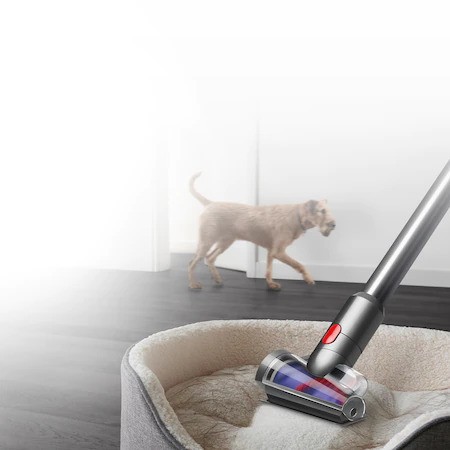 Вертикална прахосмукачка без кабел Dyson V12 Slim Detect Absolute с осветление, 545W, 25.20V, 0.35 л, Автономия 60 мин, Жълт/Никел