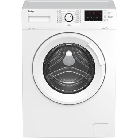 Пералня Slim Beko WUE 6512 BWW, 6 кг, 1000 об/мин, Клас E, SteamCure, 60 см, Бял