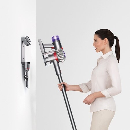 Вертикална прахосмукачка Dyson V8 Absolute, 425 W, 21,6 V, 0.54 л, Работа на батерия до 40 мин, Сив