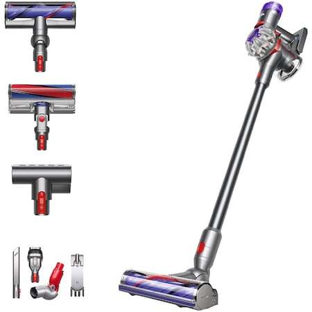 Вертикална прахосмукачка Dyson V8 Absolute, 425 W, 21,6 V, 0.54 л, Работа на батерия до 40 мин, Сив