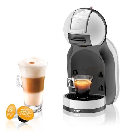 Еспресо машина с капсули KRUPS NESCAFE Dolce Gusto Mini Me KP123B10, Налягане 15 бара, 1500W, Капацитет на резервоара 0.8 л, Функция Eco, Сив