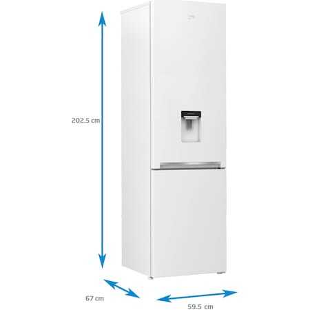 Хладилник с фризер Beko RCSA406K40DWN, 386 л, Клас E, Диспенсър за вода, H 202.5 см, Бял