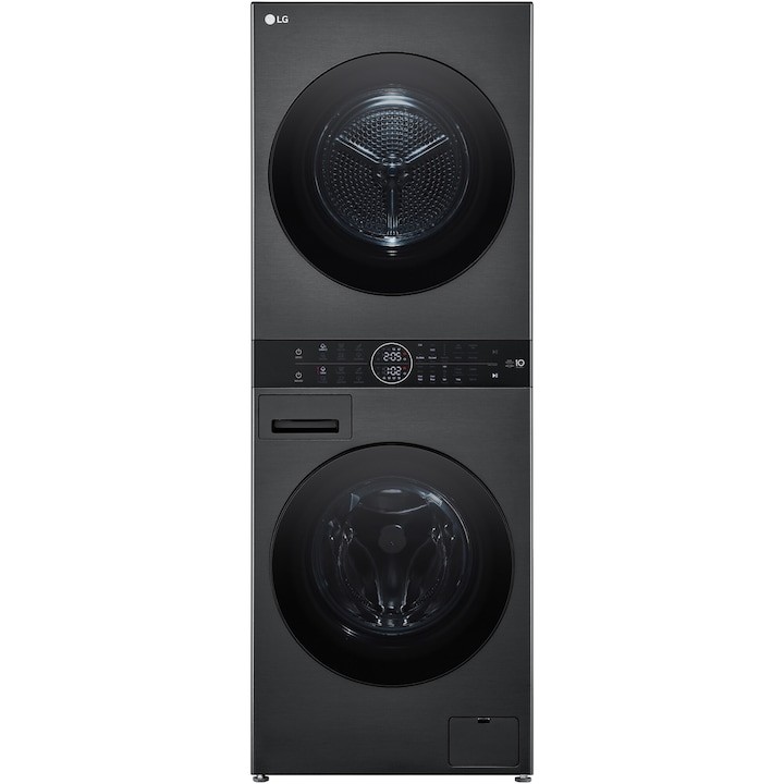 Пералня със сушилня LG WT1210BBF, Пране 12 кг, Сушене 10 кг, 1400 об/мин, Steam, TurboWash 360, Клас A/A+++, Черен/Черен