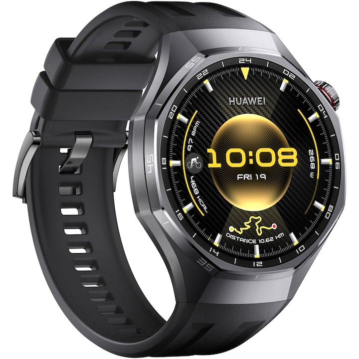Smartwatch Huawei Watch GT 6 Pro, 46MM, Black Titanium Alloy Case, Black Fluoroelastomer Strap Smartwatch Huawei Watch GT 6 Pro, 46MM, Black Titanium Alloy Case, Black Fluoroelastomer Strap