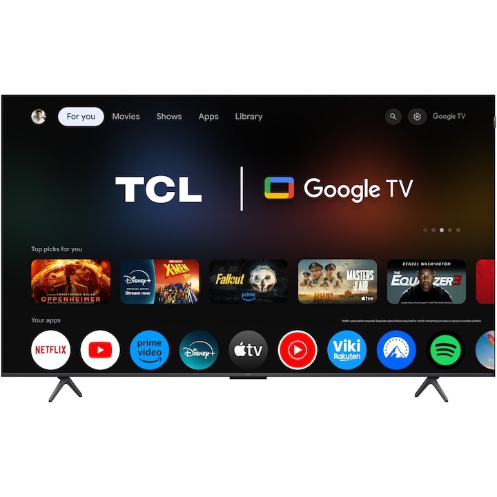 Телевизор TCL QLED 55P8K, 55" (139 см), Smart Google TV, 4K Ultra HD, 100Hz, Клас F