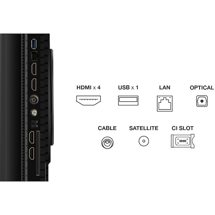 Телевизор TCL QLED 55P8K, 55" (139 см), Smart Google TV, 4K Ultra HD, 100Hz, Клас F