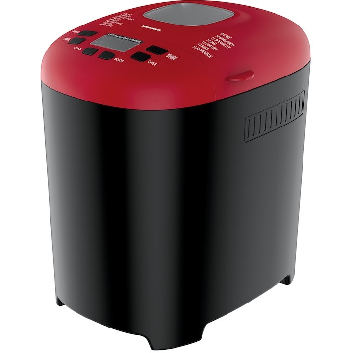 Хлебопекарна Heinner PastryChef 550 HBM-915BKR, 550W, капацитет 700-900g, 15 програми, черно/червено